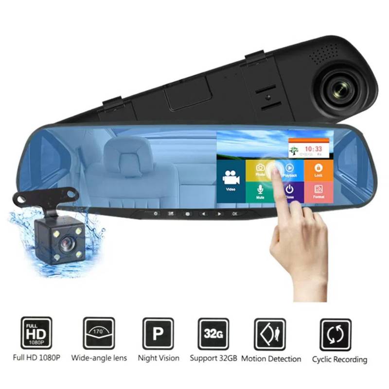 ESPEJO RETROVISOR CON CAMARA HD